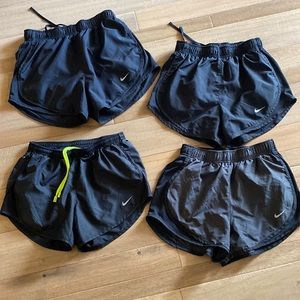 Four pair of Nike shorts XS/S